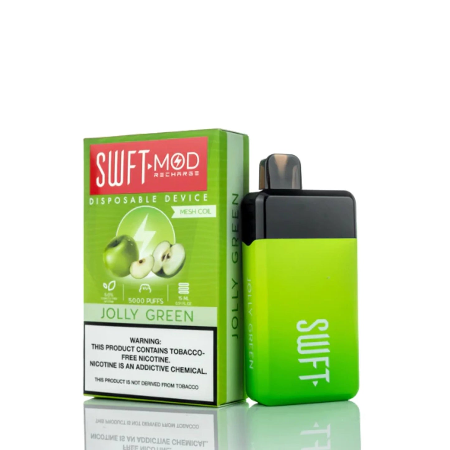 SWFT Mod Disposable | 5000 Puffs | 15mL | 50mg | Jolly Green with packaging