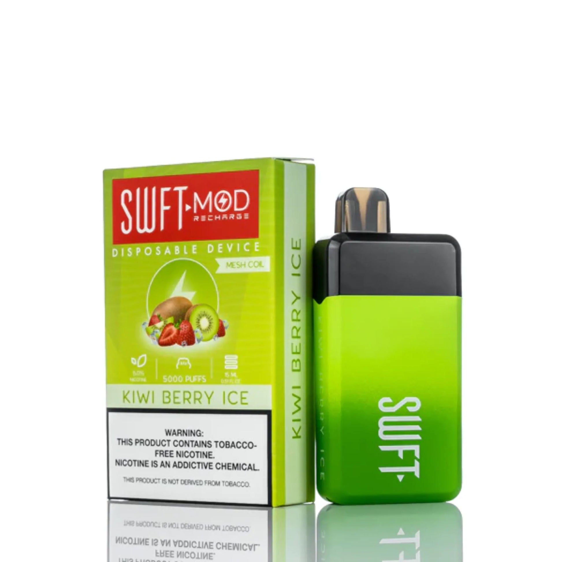 SWFT Mod Disposable | 5000 Puffs | 15mL | 50mg | Kiwi Berry Ice with packaging