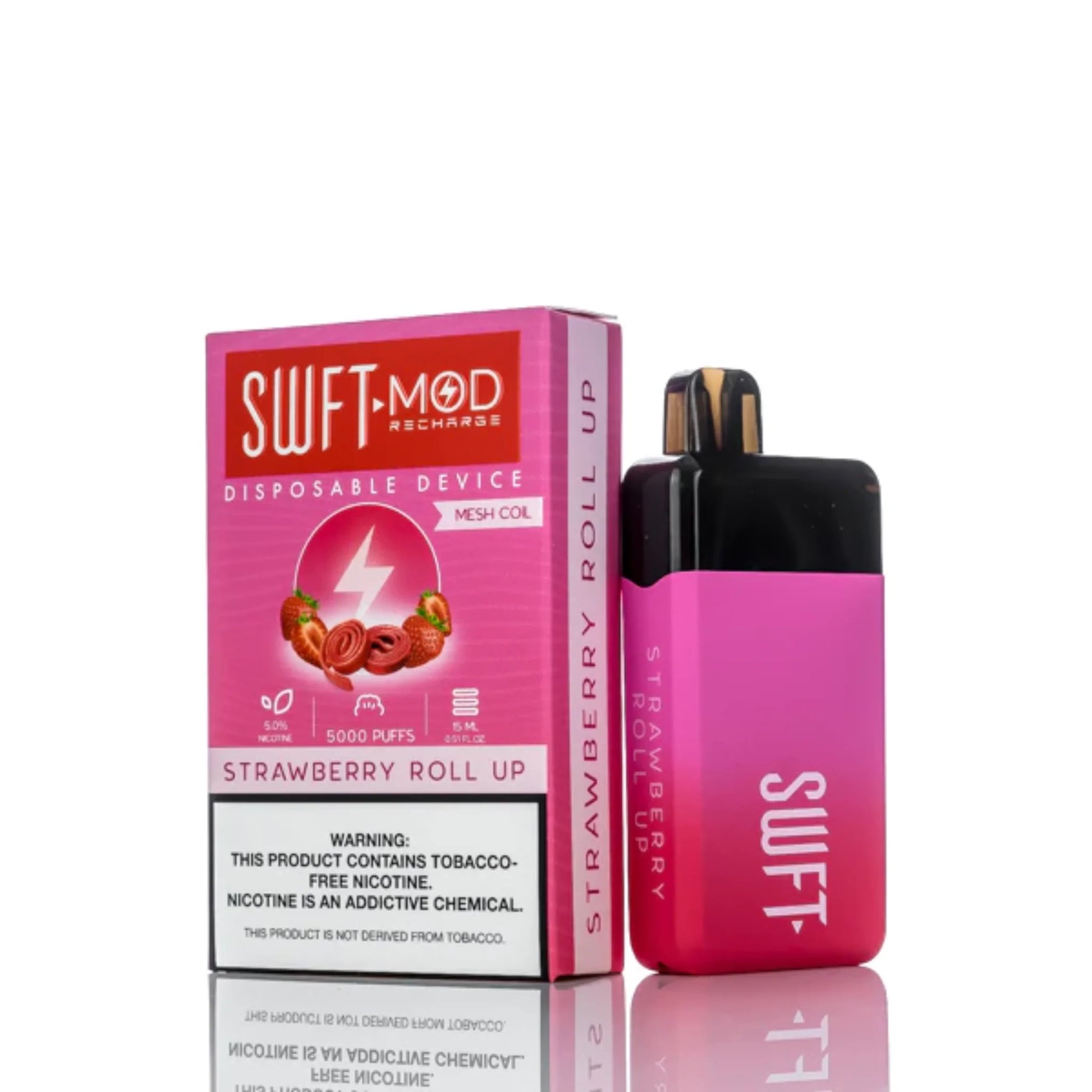 SWFT Mod Disposable | 5000 Puffs | 15mL | 50mg | Strawberry Roll Up with packaging