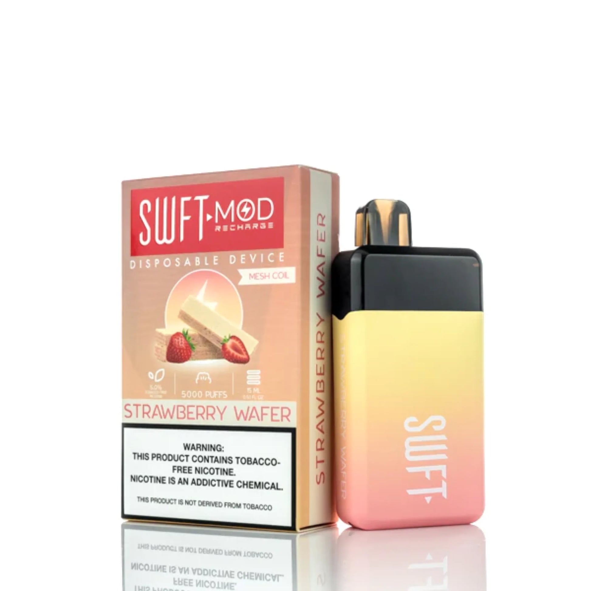 SWFT Mod Disposable | 5000 Puffs | 15mL | 50mg | Strawberry Wafer with packaging