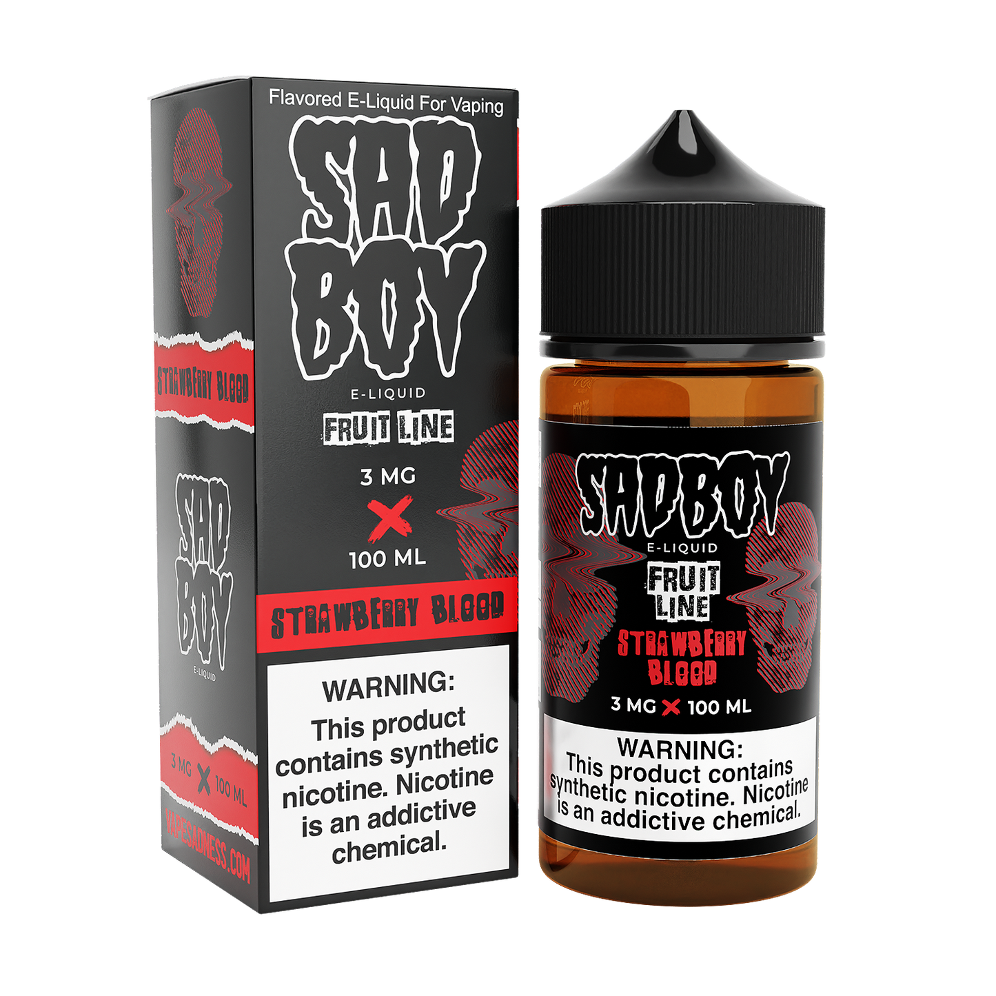 Strawberry Blood by Sadboy E-Liquid 100ml with packaging