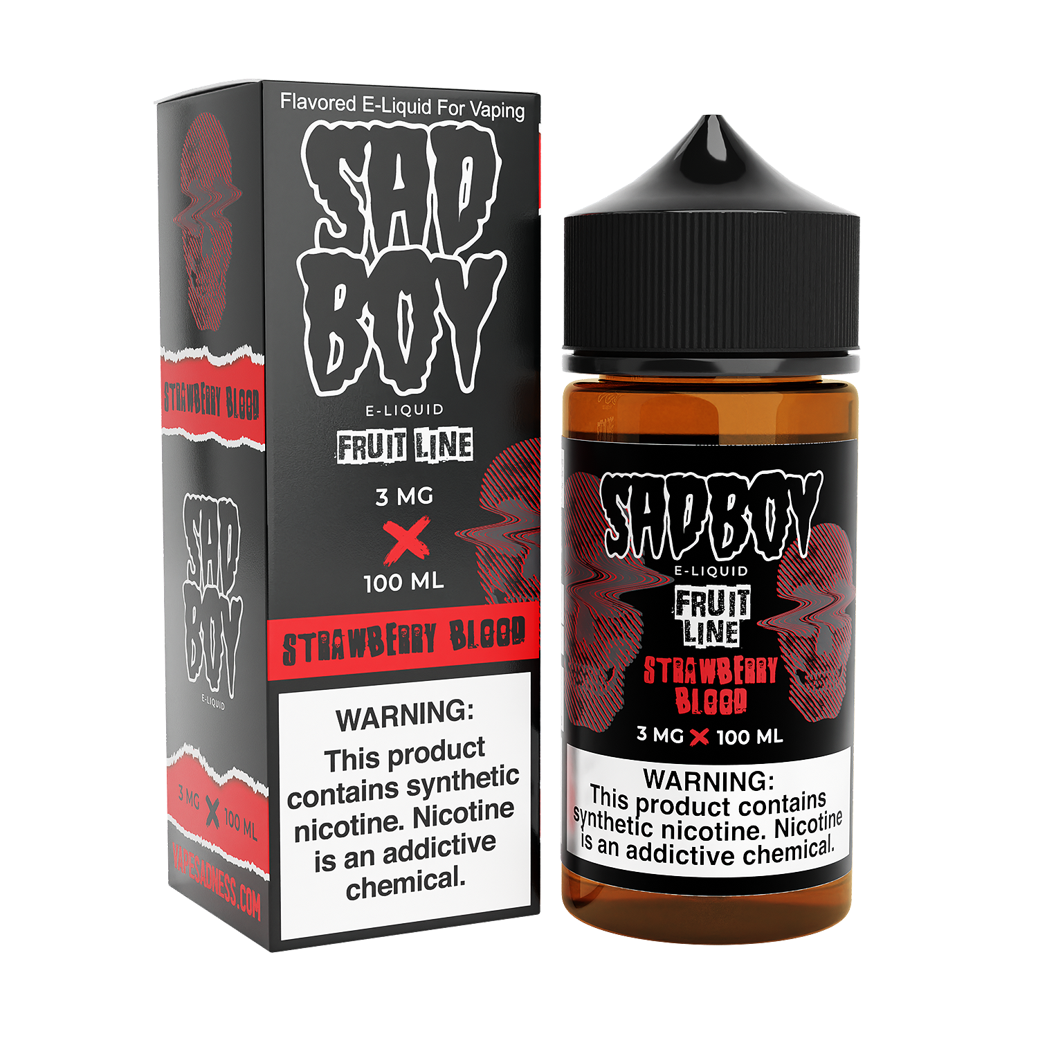 Strawberry Blood by Sadboy E-Liquid 100ml with packaging