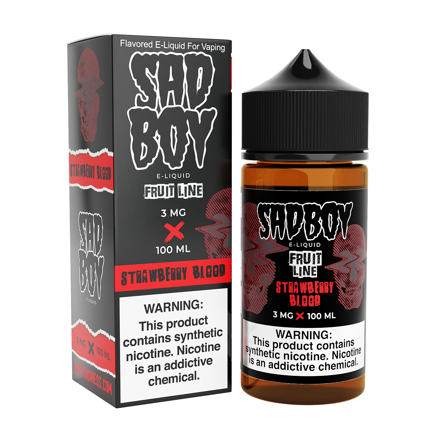 Strawberry Blood | Sadboy | 100ml | 3mg | bottle with packaging