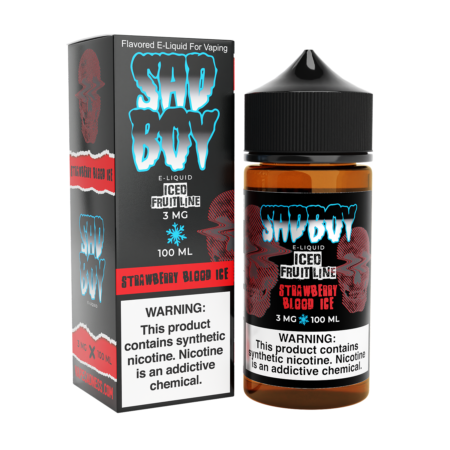 Strawberry Blood Ice | Sadboy | 100ml | 3mg | Bottle with packaging