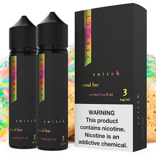 Snitch by Verdict Series E-Liquid x2-60mL (Freebase) with packaging