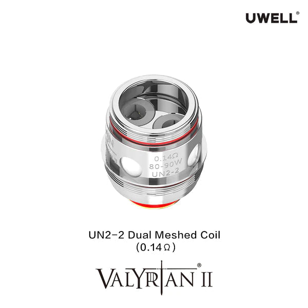 Uwell Valyrian 2 Replacement Coils (Pack of 2) | UN2 Dual Meshed Coil 0.14ohm