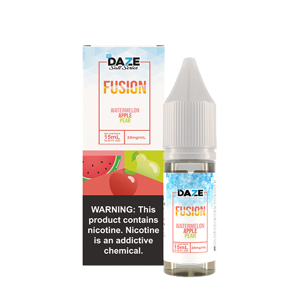 7Daze Fusion Salt Series | 15mL | 24mg | Watermelon Apple Pear Iced with packaging