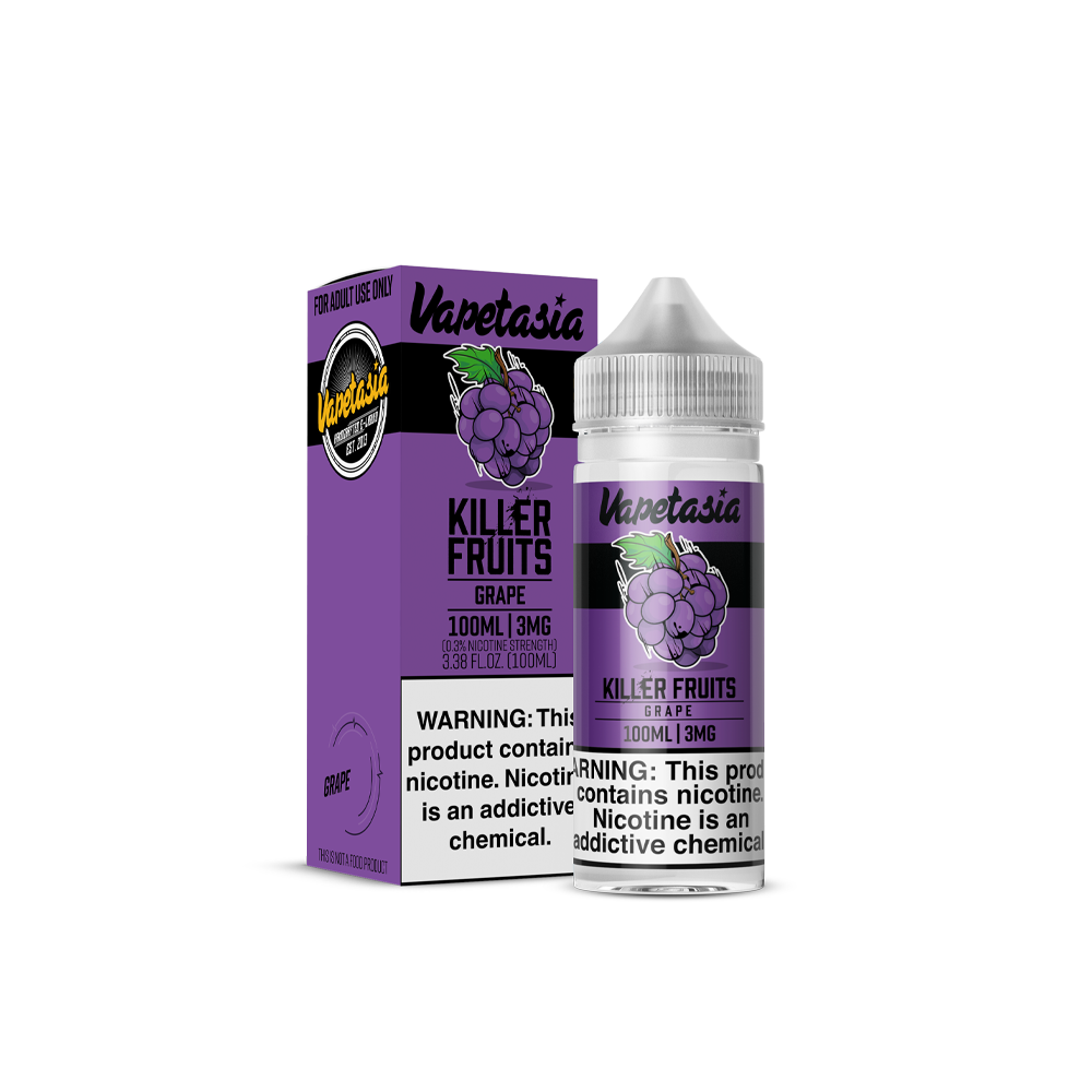 Killer Fruits Grape by Vapetasia Series E-Liquid 100mL (Freebase) with packing
