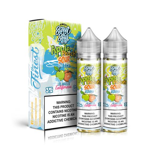 Apple Peach Sour On Ice by Finest Sweet & Sour 120ml with packaging