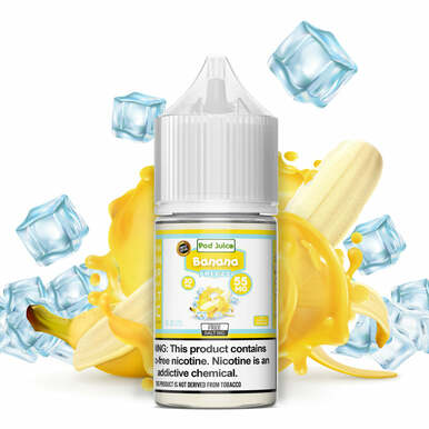 Banana Freeze by Pod Juice Salts Series 30mL - bottle with Background