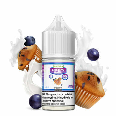 Blueberry Muffin by Pod Juice Salts Series 30mL bottle with background