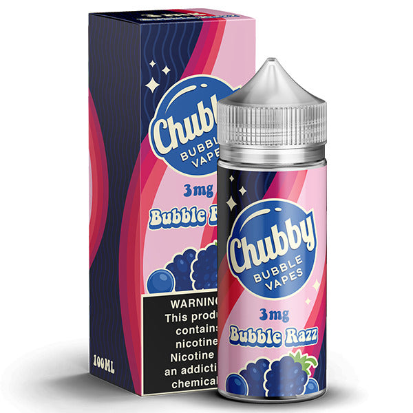 Chubby Bubble Vapes Series E-Liquid | 100mL | Bubble Razz with packaging