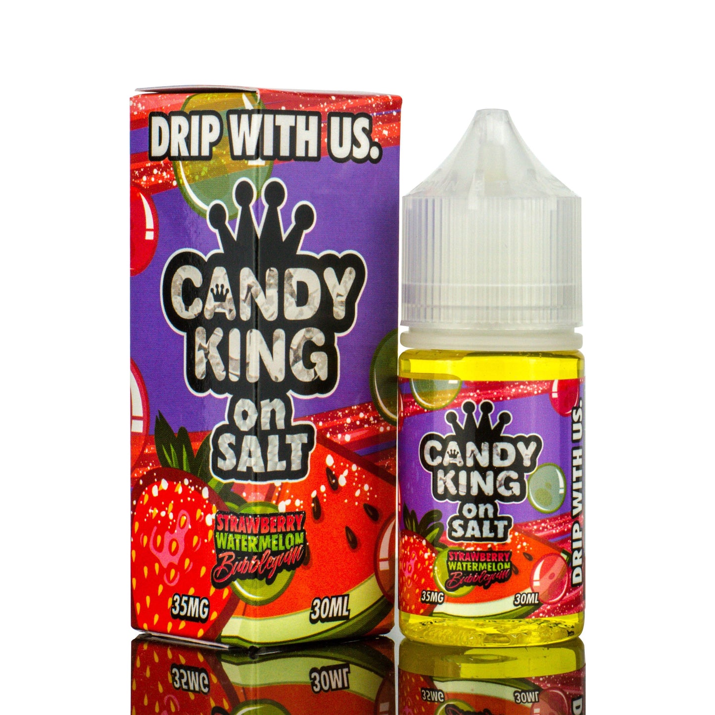 Strawberry Watermelon Bubblegum by Candy King Salt 30ml with packaging