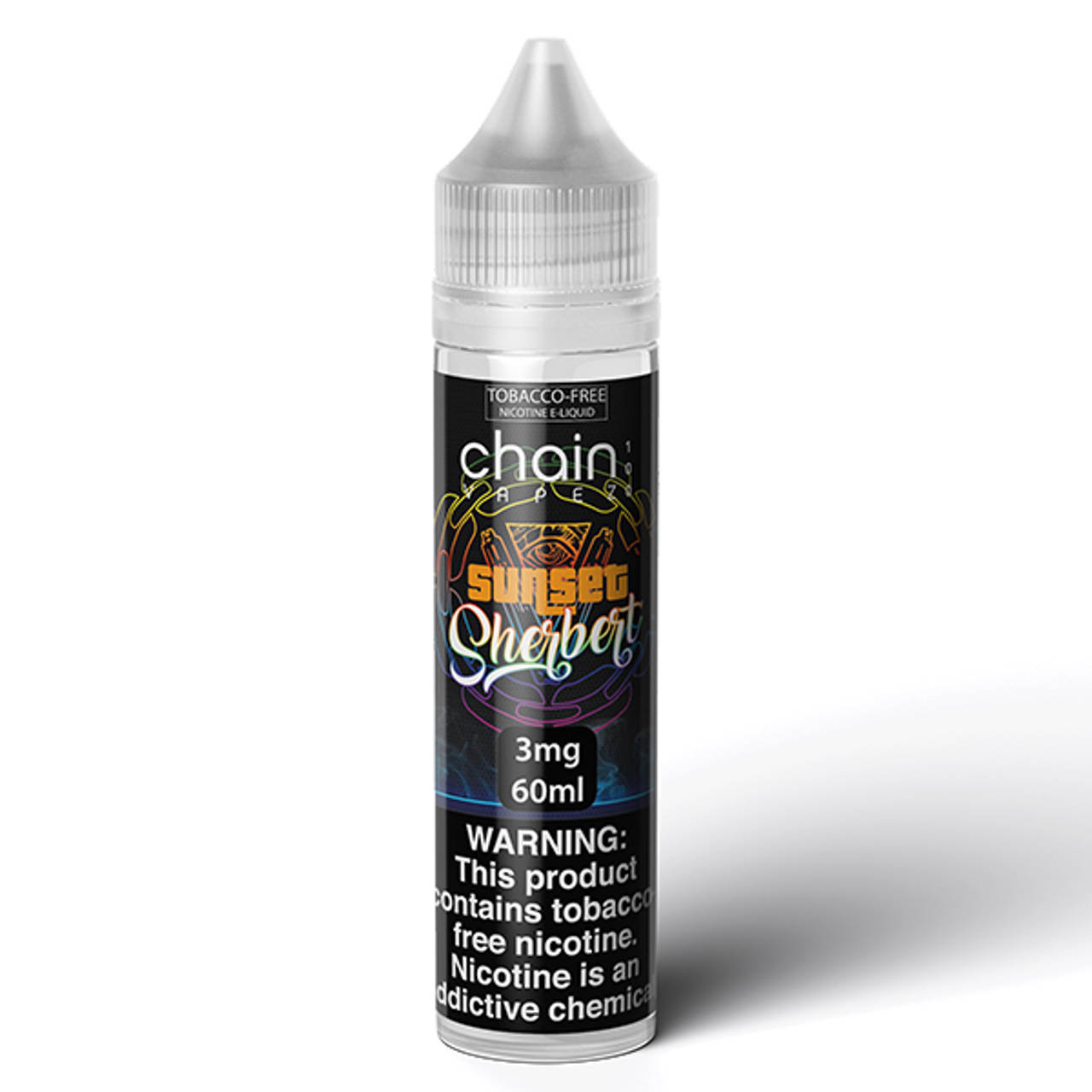 Chain Vapez Series E-Liquid | x2-60mL (120mL) | 3mg | Sunset Sherbert Bottle
