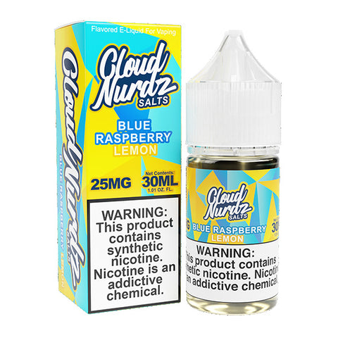 Blue Raspberry Lemon by Cloud Nurdz TFN Salts 30mL with packaging