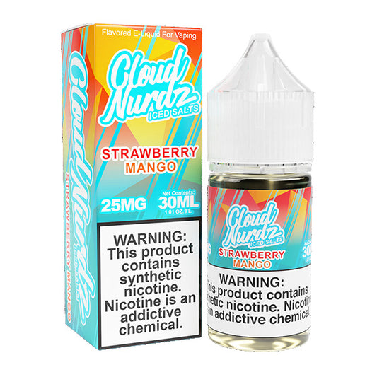 Iced Strawberry Mango by Cloud Nurdz TFN Salts 30mL with packaging