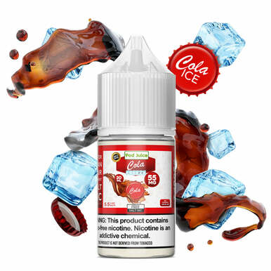 Cola Freeze by Pod Juice Salts Series 30mL bottle with Background
