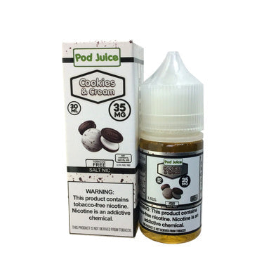Cookies & Cream by Pod Juice Salts Series 30mL with packaging