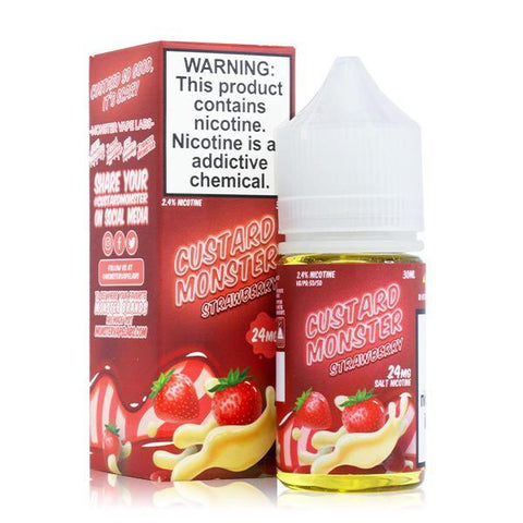 Strawberry Custard by Custard Monster Salts Series 30mL with Packaging