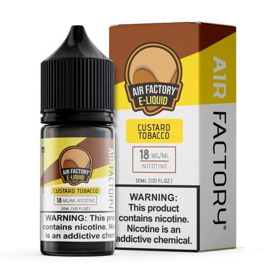 Custard Tobacco by Air Factory Salt eJuice 30mL with packaging 