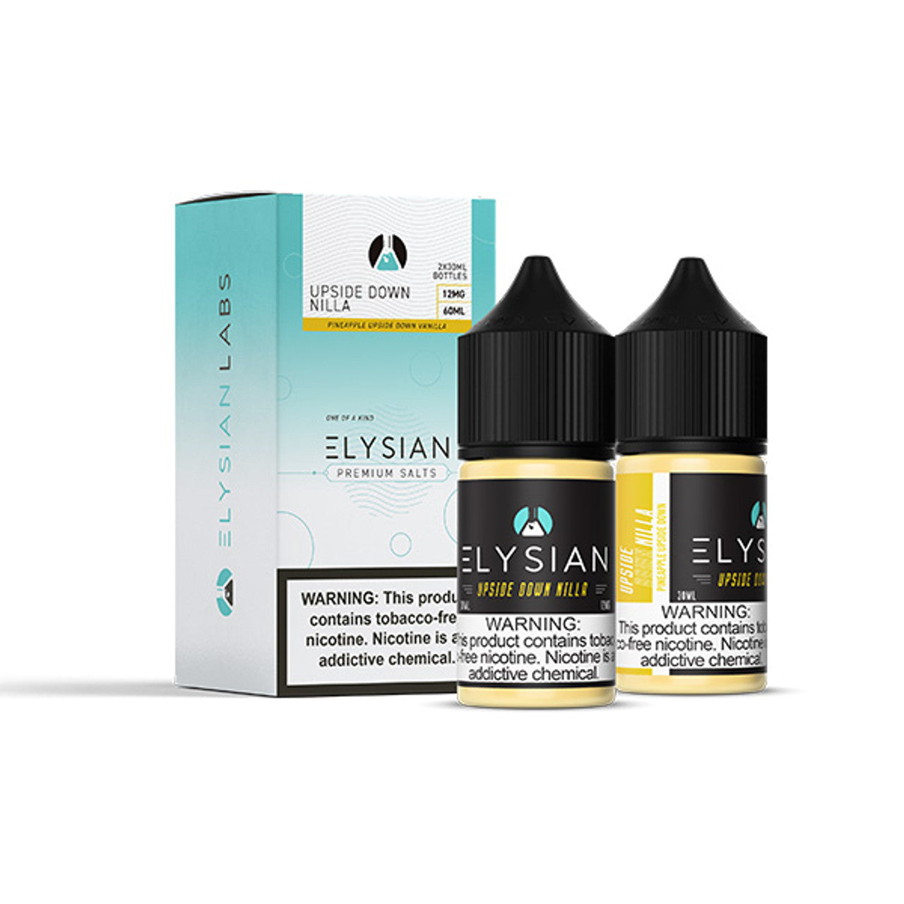 Elysian Nillas Salts Series | 60mL | 12mg | Upside Down Nilla with packaging