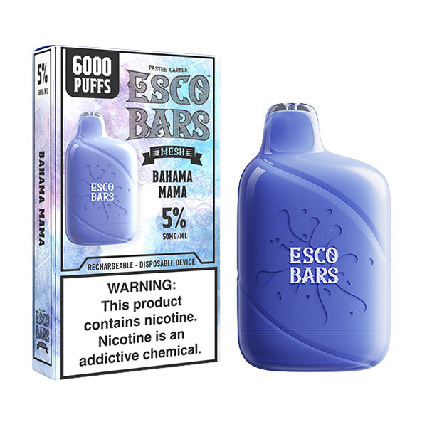 Esco Bars Mesh Disposable | 6000 Puffs | 15mL | 5% | Bahama Mama with Packaging