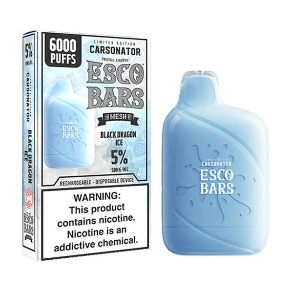 Esco Bars Mesh Disposable | 6000 Puffs | 15mL | 5% | Black Dragon Ice with Packaging