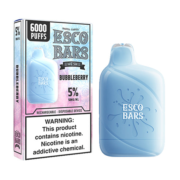 Esco Bars Mesh Disposable | 6000 Puffs | 15mL | 5% | Bubble Berry with Packaging