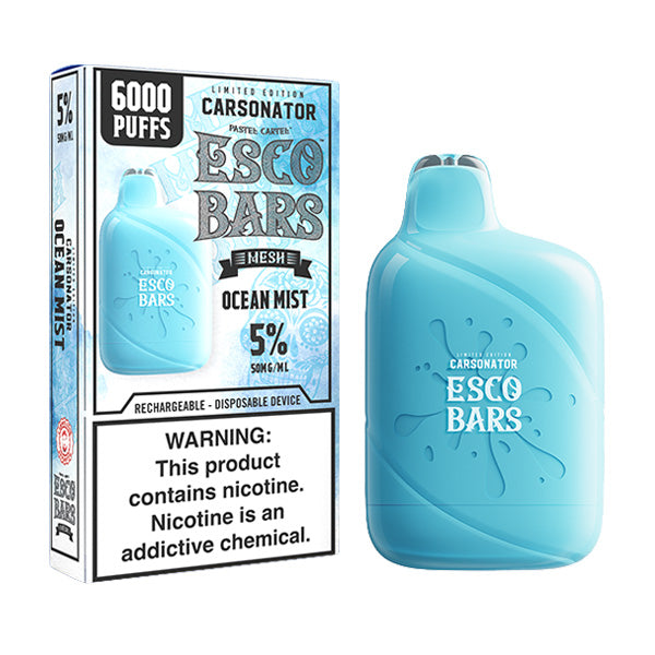 Esco Bars Mesh Disposable | 6000 Puffs | 15mL | 5% | Ocean Mist with Packaging
