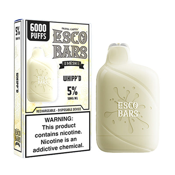 Esco Bars Mesh Disposable | 6000 Puffs | 15mL | 5% | Whippd with Packaging