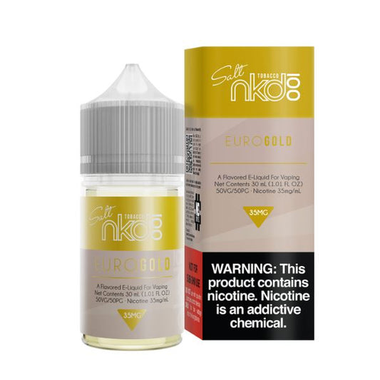 Euro Gold by Naked 100 TFN Salt 30ml with packaging