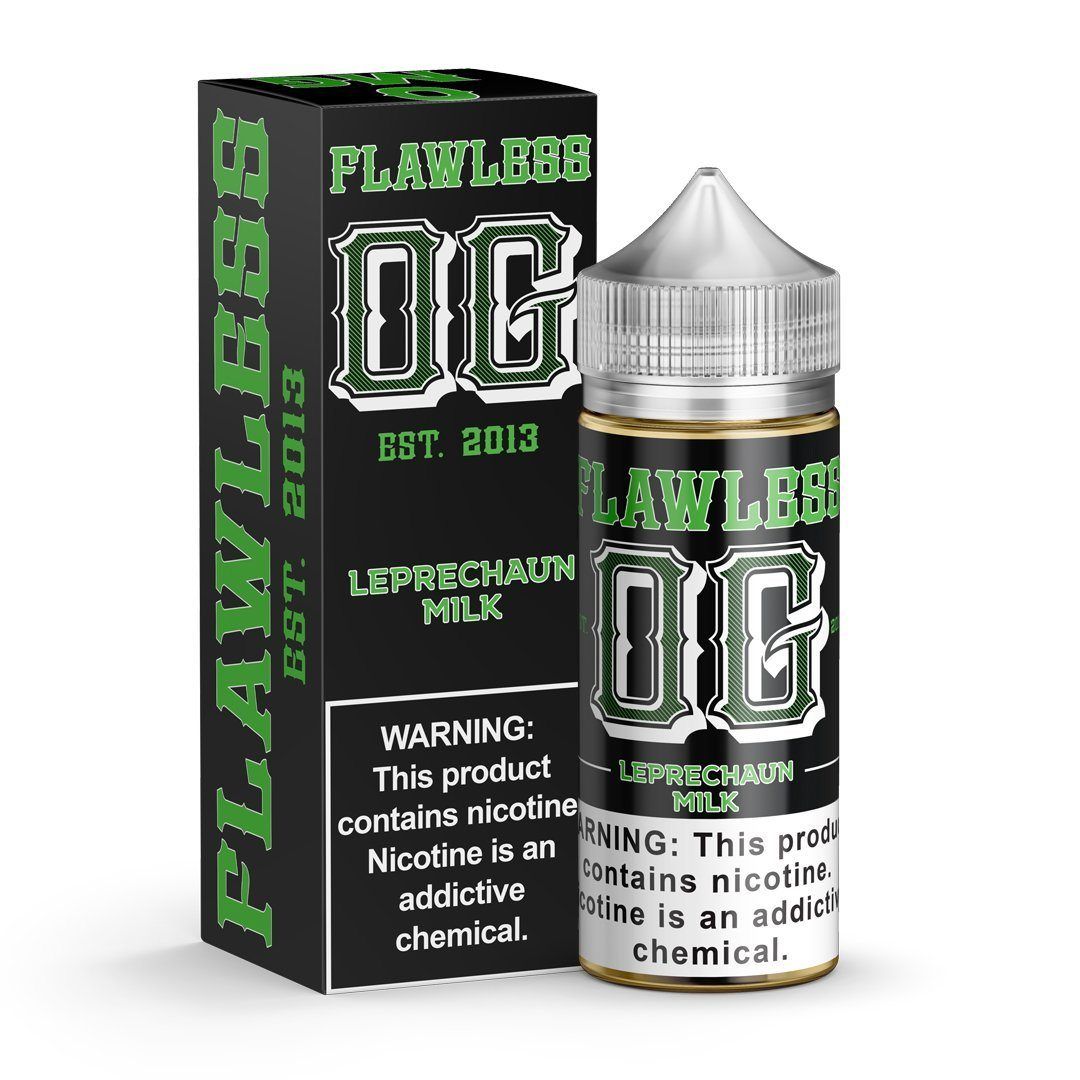 Leprechaun Milk by Flawless OG Series E-Liquid 100mL (Freebase) with packaging