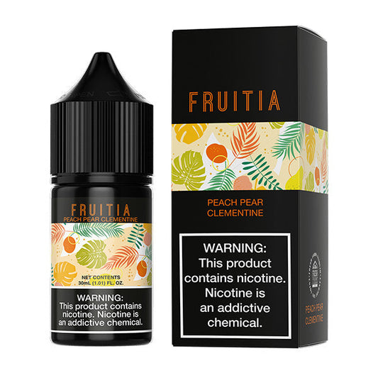 Peach Pear Clementine Fruitia by Fresh Farms Salt 30mL with packaging