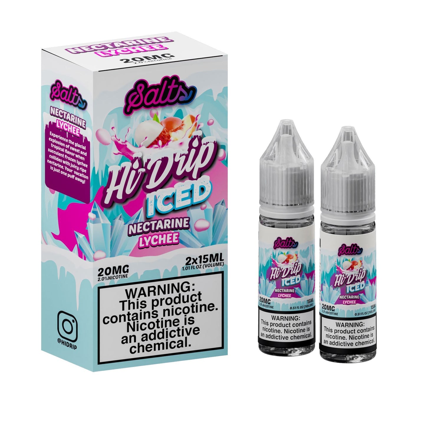 Nectarine Lychee Iced by Hi-Drip Salts 30ml with Packaging