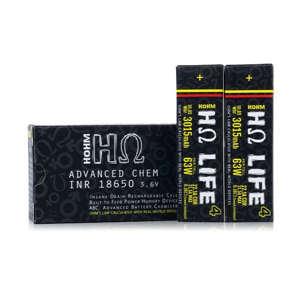 Hohm Tech Hohm Life 18650 Battery | 3015mAh | 22.1A | 2-Pack | with Pacakging