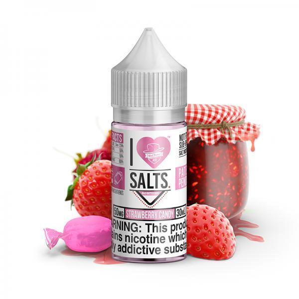 Sweet Strawberry Salt by Mad Hatter EJuice 30ml with Background