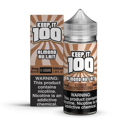 Almond Au Lait by Keep It 100 E-Juice 100ml with Packaging