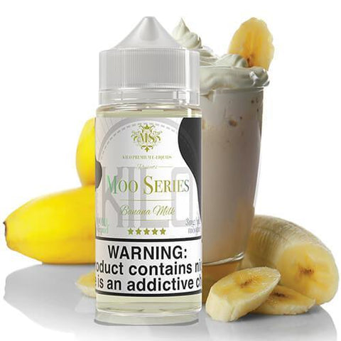 KILO MOO SERIES | Banana Milk 100ML eLiquid bottle with Background