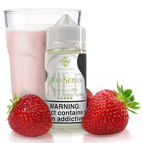 KILO MOO SERIES | Strawberry Milk 100ML eLiquid bottle with Background