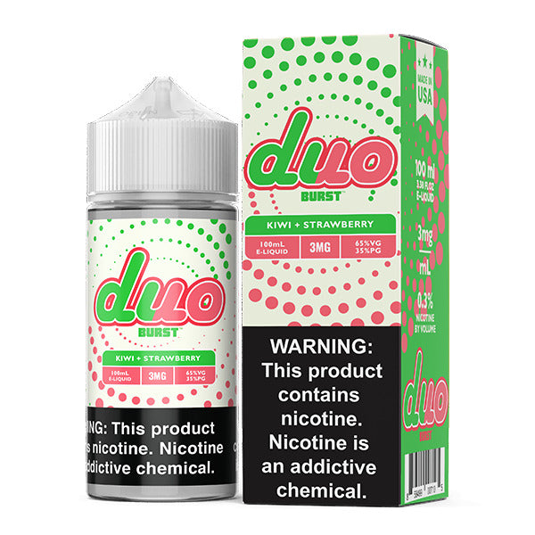Burst Duo Series E-Liquid | 100mL | 3mg | Freebase | Kiwi Strawberry with packaging