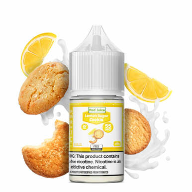 Lemon Sugar Cookie by Pod Juice Salts Series 30mL bottle with background