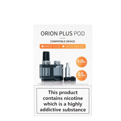 Lost Vape Orion Plus DNA Pod Cartridge Pack (Includes 2 Coils) 0.25ohm with packaging