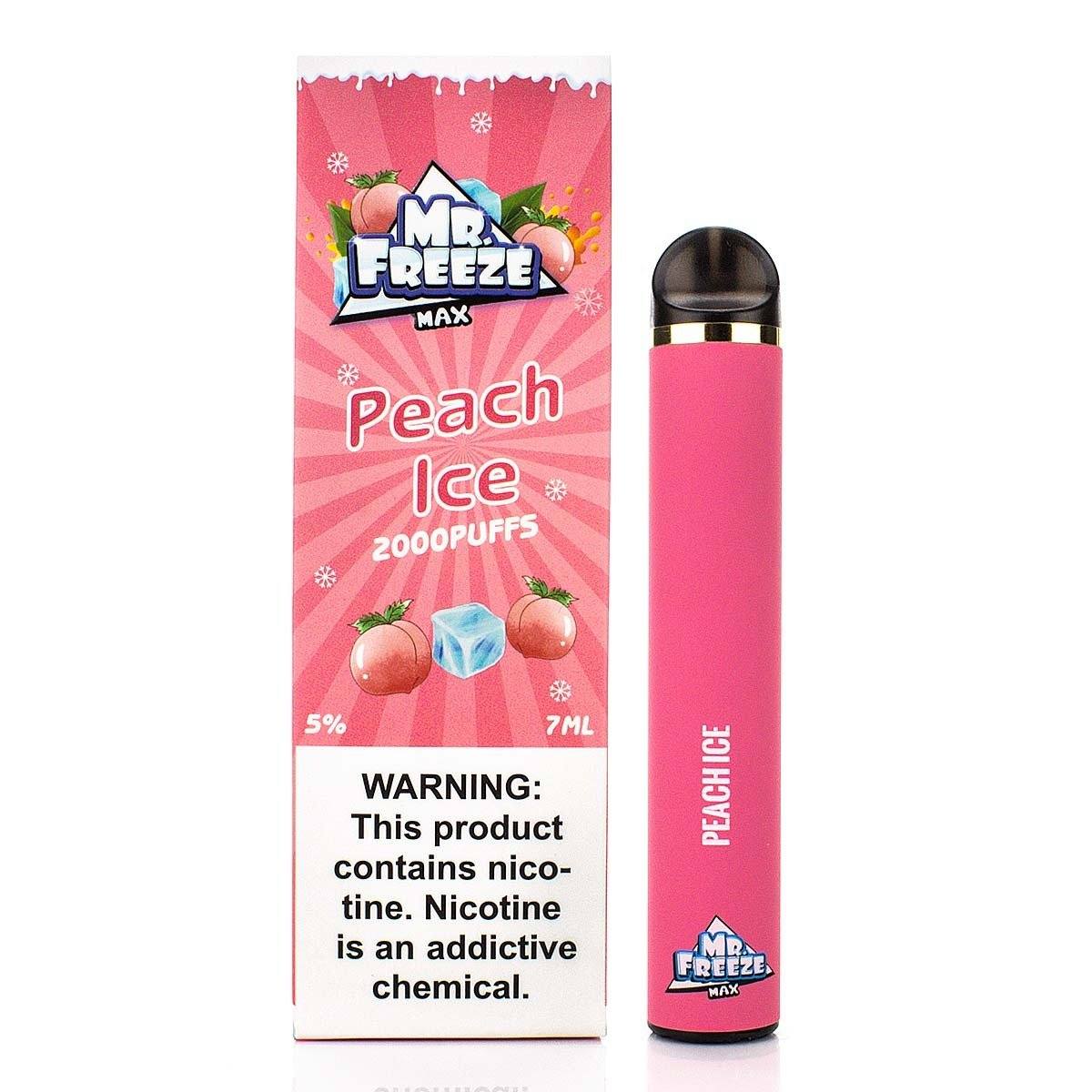 Mr. Freeze Max Disposable Device 5% (Individual) - 2000 Puffs Peach Ice with packaging