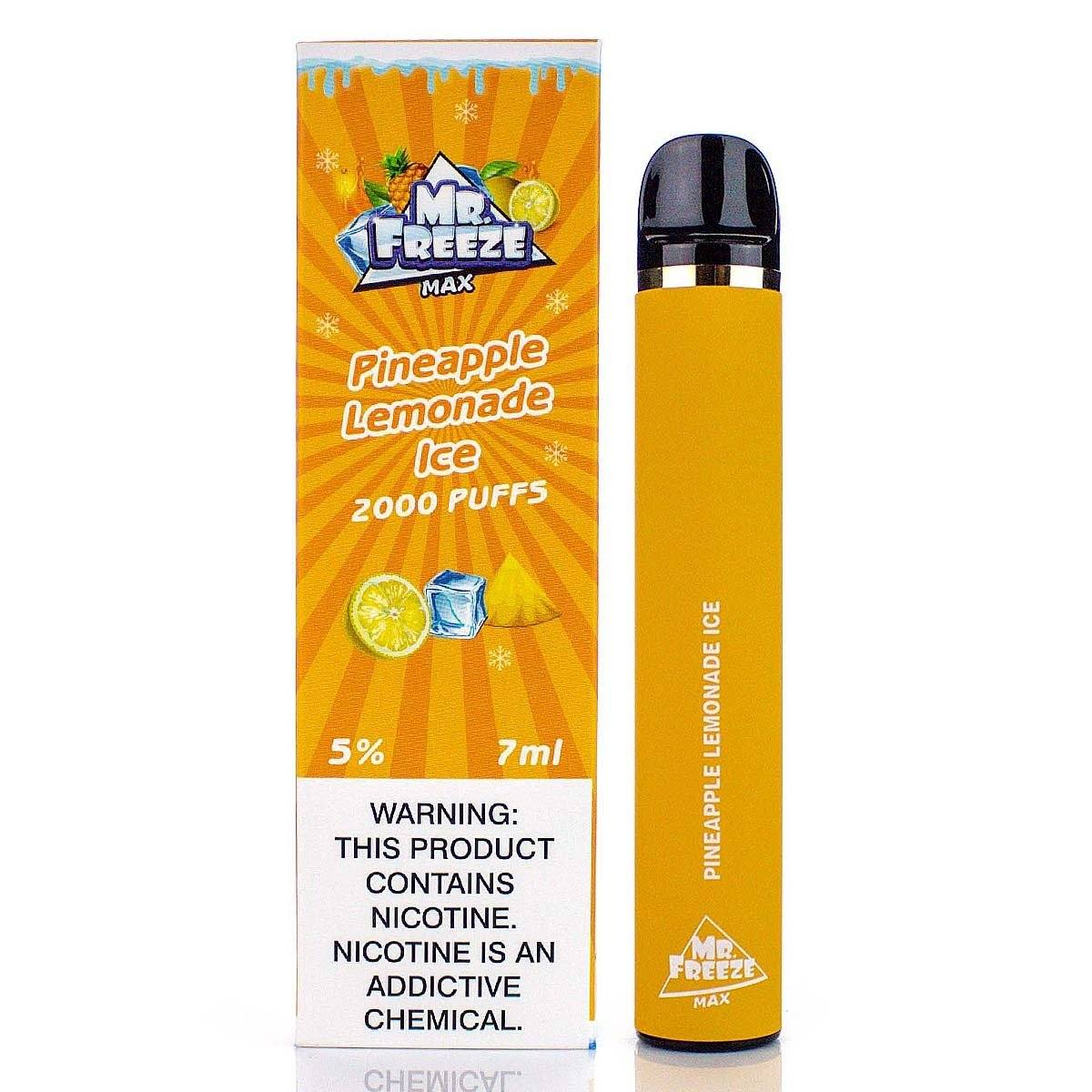 Mr. Freeze Max Disposable Device 5% (Individual) - 2000 Puffs Pineapple Lemonade Ice with packaging