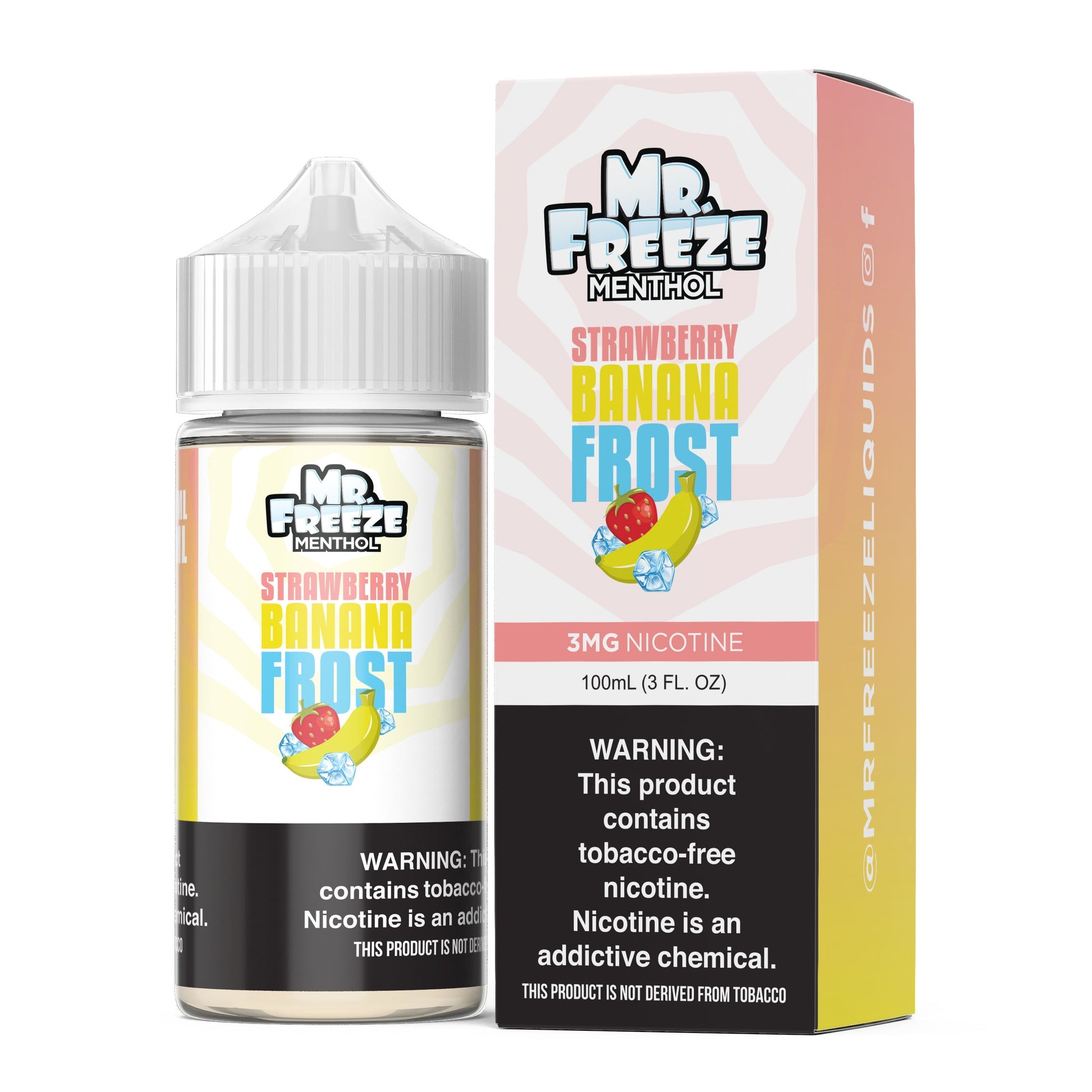 Mr. Freeze Tobacco-Free Nicotine Series | 100mL - Strawberry Banana Frost with packaging