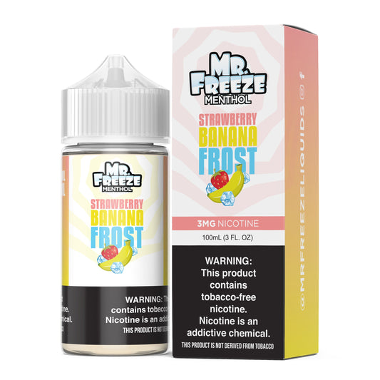 Mr. Freeze Tobacco-Free Nicotine Series | 100mL - Strawberry Banana Frost with packaging 