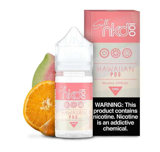 Hawaiian Pog by Naked 100 Salt 30ml with Packaging and Background