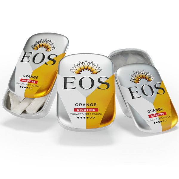 EOS Can Nicotine Pouch | Orange with Packaging