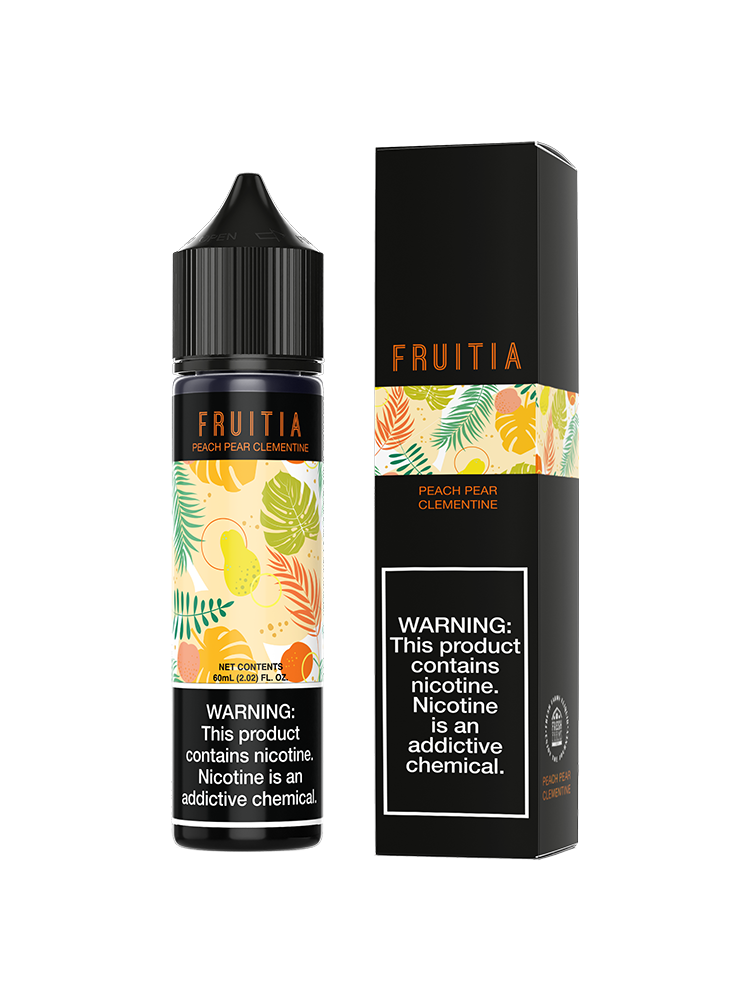 Peach Pear Clementine Fruitia by Fresh Farms eLiquid 60mL with packaging