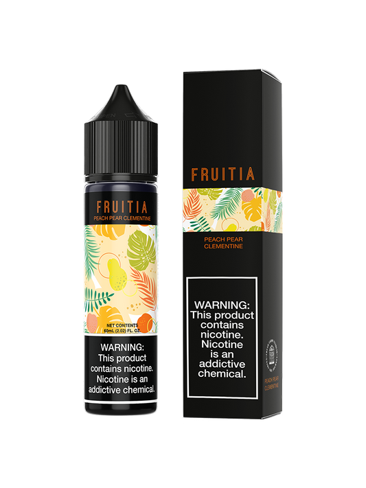 Peach Pear Clementine Fruitia by Fresh Farms eLiquid 60mL with packaging